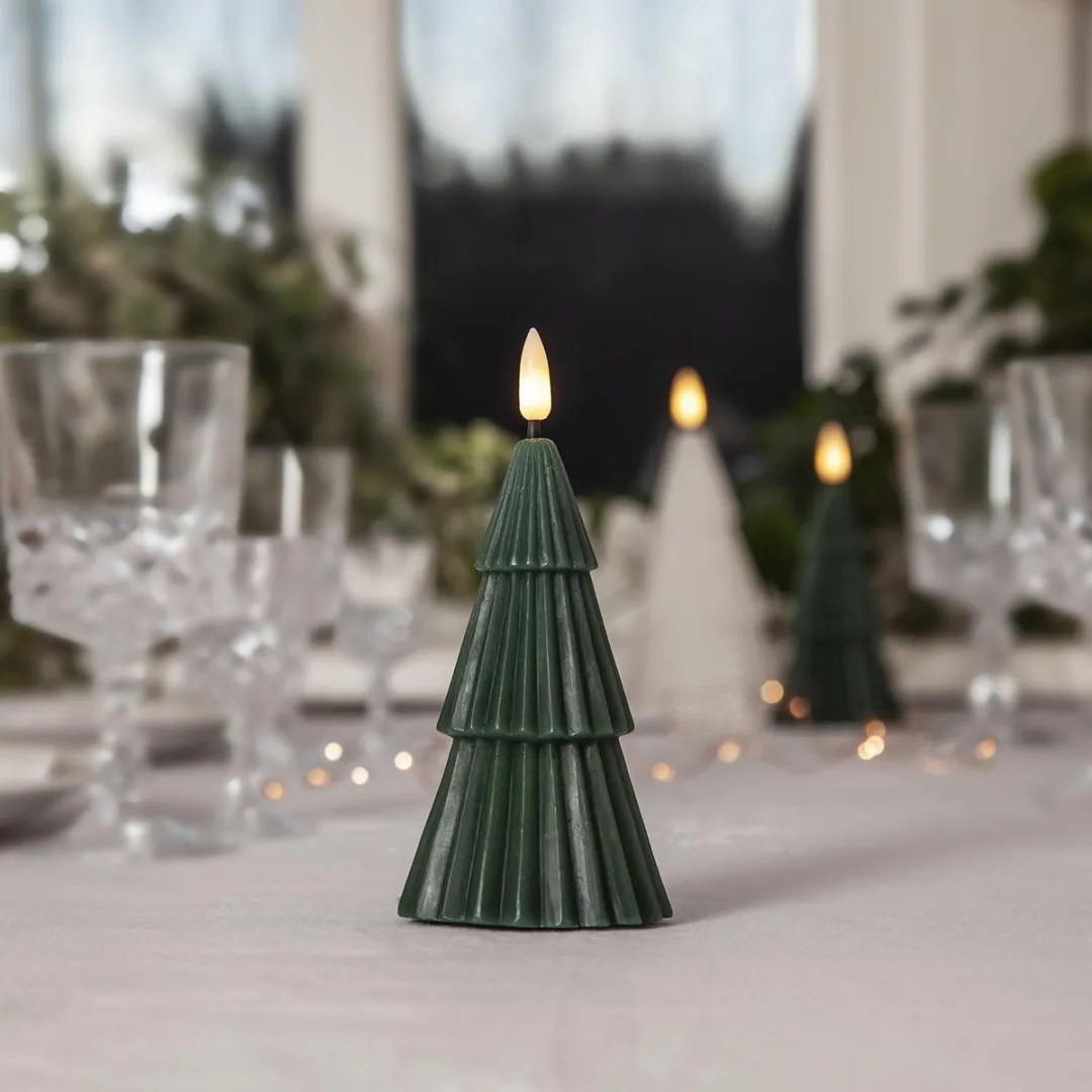 Star Trading Grany LED Zuilkaars 15cm - Warm wit - Timer - Groen
