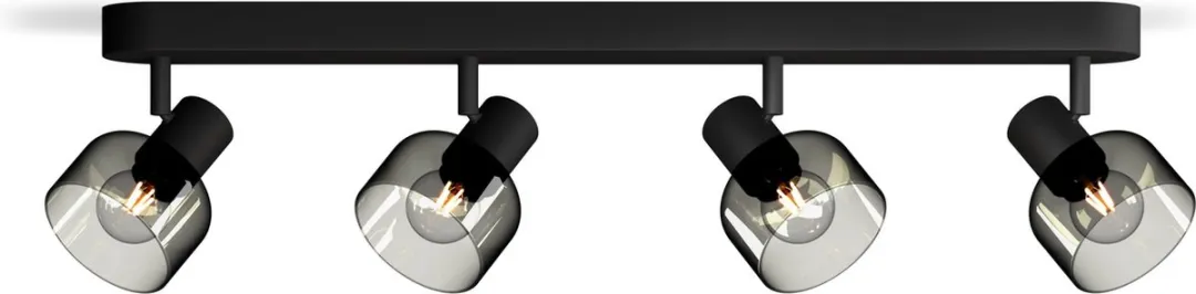 Philips Sleet Opbouwspot Zwart - 4x E14 Warmwit 2700K