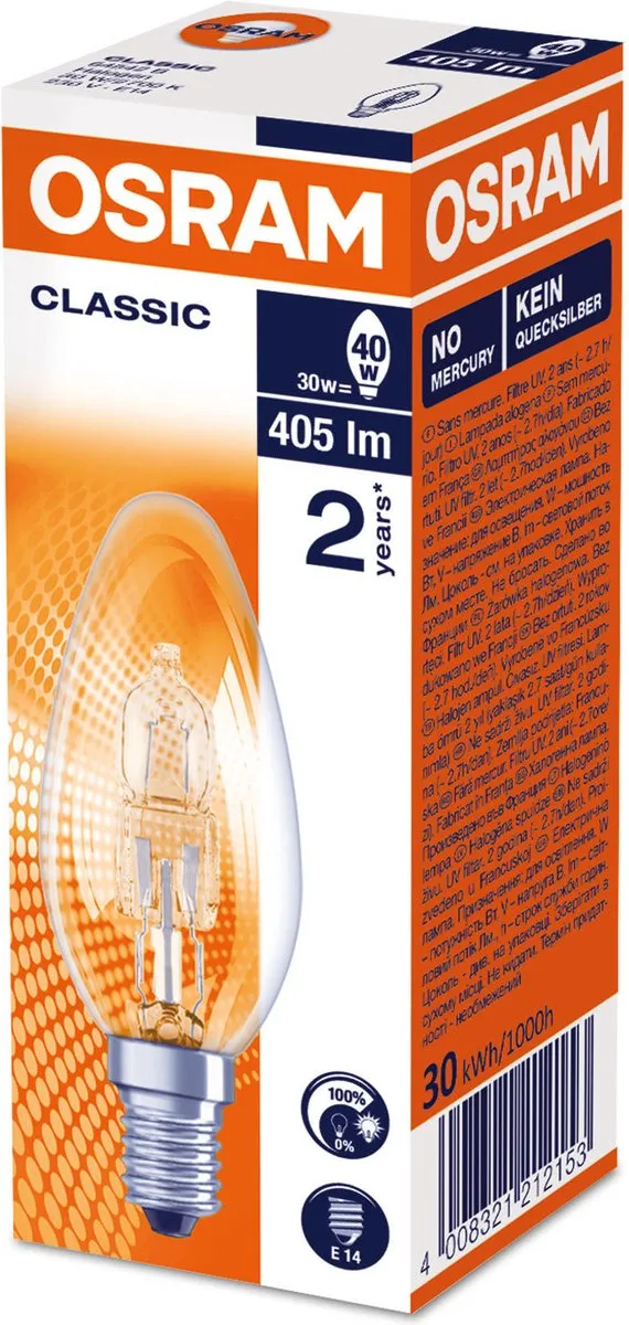 Osram Halogeen Eco Pro E14 30W Warmwit 405lm