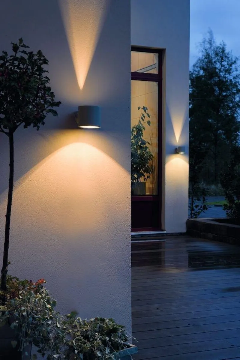 Konstsmide Modena Round Wandlamp - Grijs - 10cm - 2700K - afbeelding 6 van 6