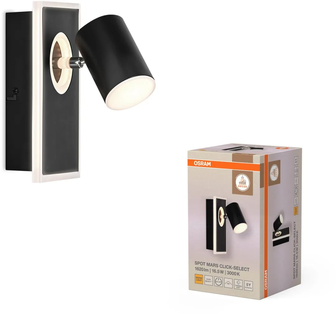 Osram Decor Spot Mars CLICK-SELECT - 16,5W 540lm Warm Wit - Zwart