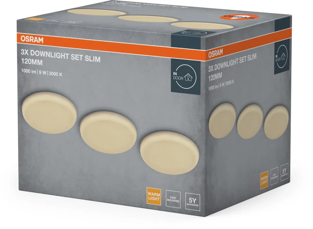 Osram Essential LED Downlight Verstelbaar 120mm 9W - 3 Stuks