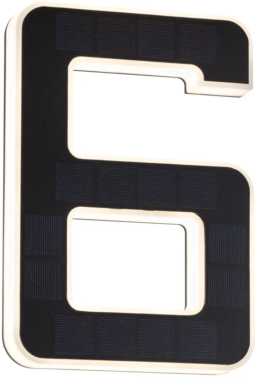 Paulmann Solar LED Huisnummerverlichting 6lm IP44 - Zwart
