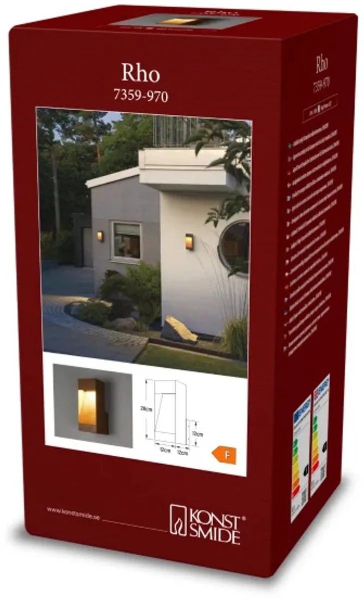 Konstsmide Rho Wandlamp Zwart Aluminium - 1x100W E27