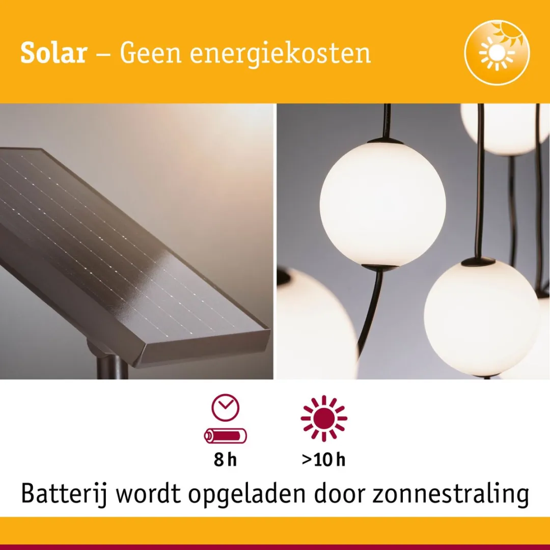 Paulmann Solar LED-lichtketting Taina Basisset 5,8m - 6x60lm - Zwart