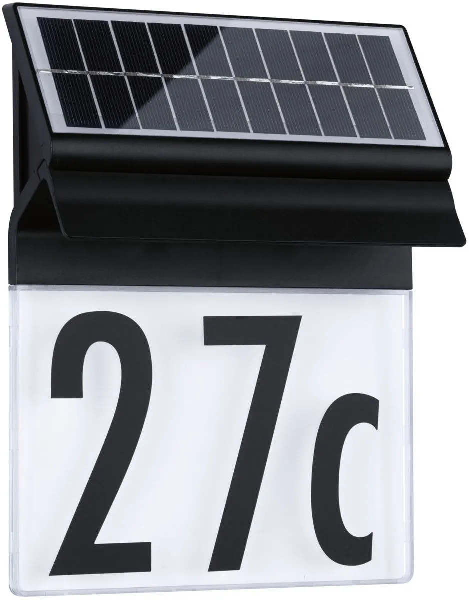 Paulmann Solar LED Huisnummerverlichting Neda IP44 3000K 14lm - Zwart