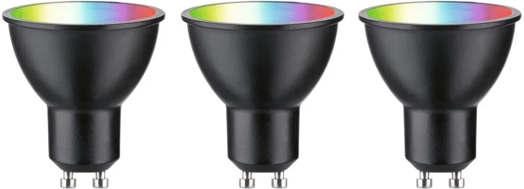 Paulmann Smart Home Zigbee 3.0 LED Reflector GU10 RGBW 3x4,8W - Zwart mat
