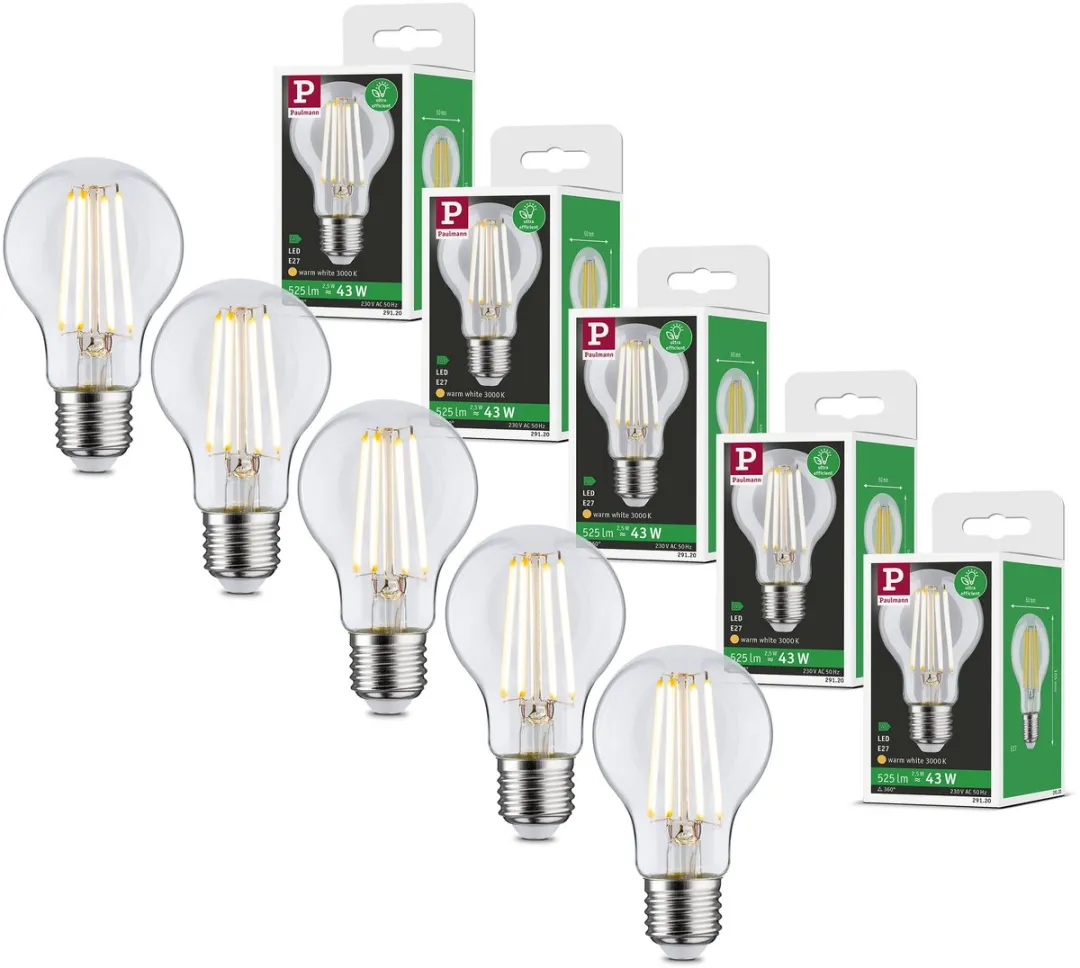 Paulmann Eco-Line LED-gloeilamp 5x525lm 2,5W 3000K