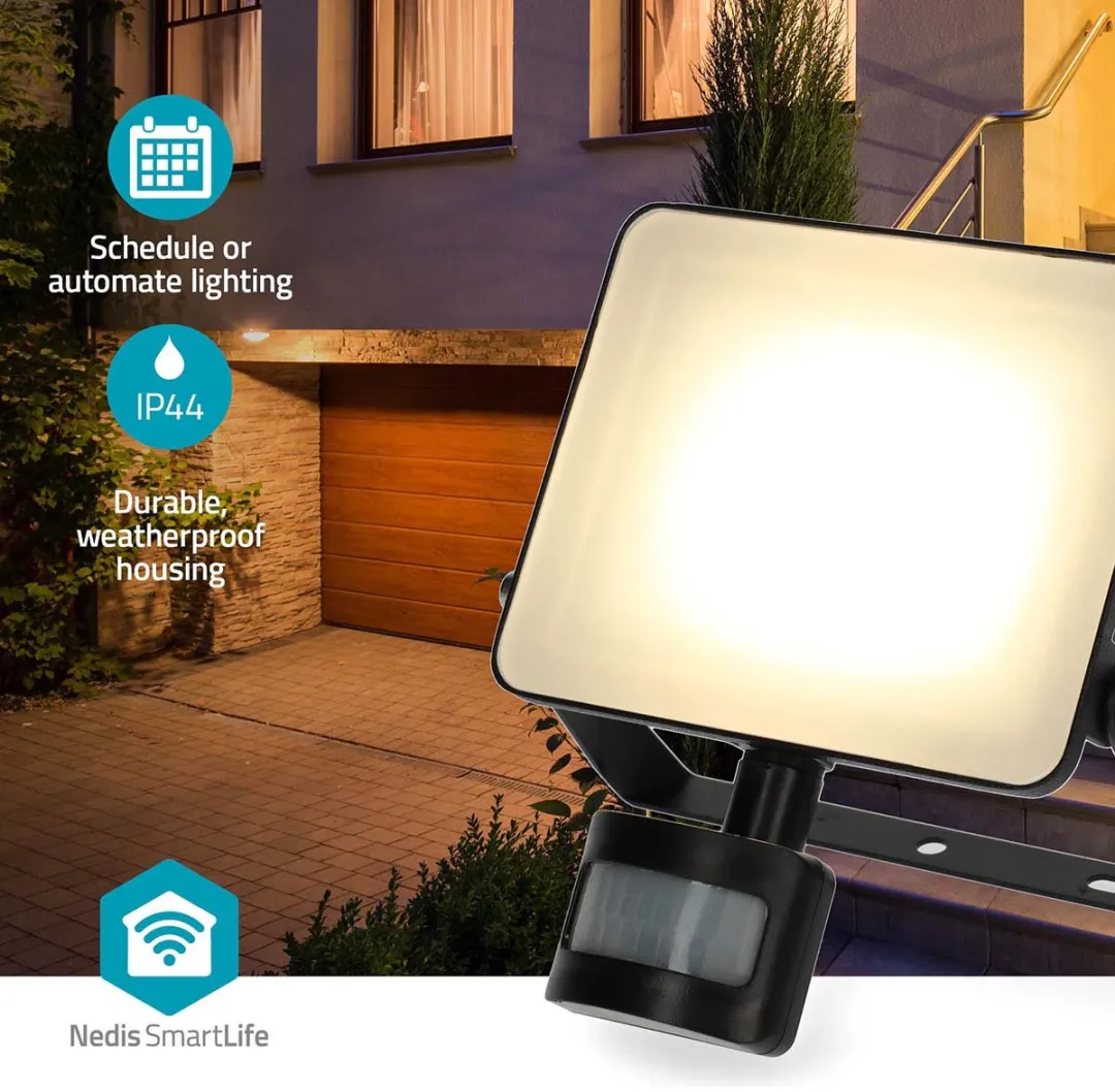 Nedis Smartlife Buitenlamp 20W - Wi-Fi - 1620lm - Mat - Android/iOS - afbeelding 6 van 6