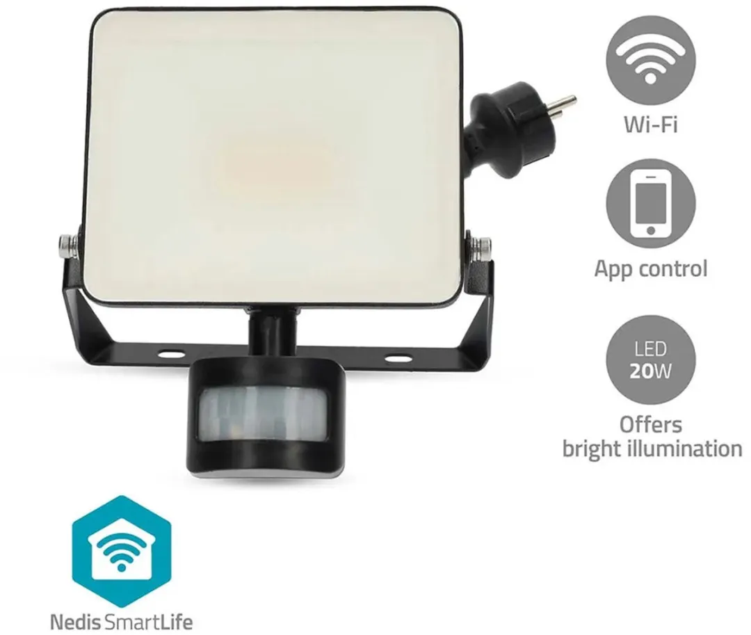 Nedis Smartlife Buitenlamp 20W - Wi-Fi - 1620lm - Mat - Android/iOS