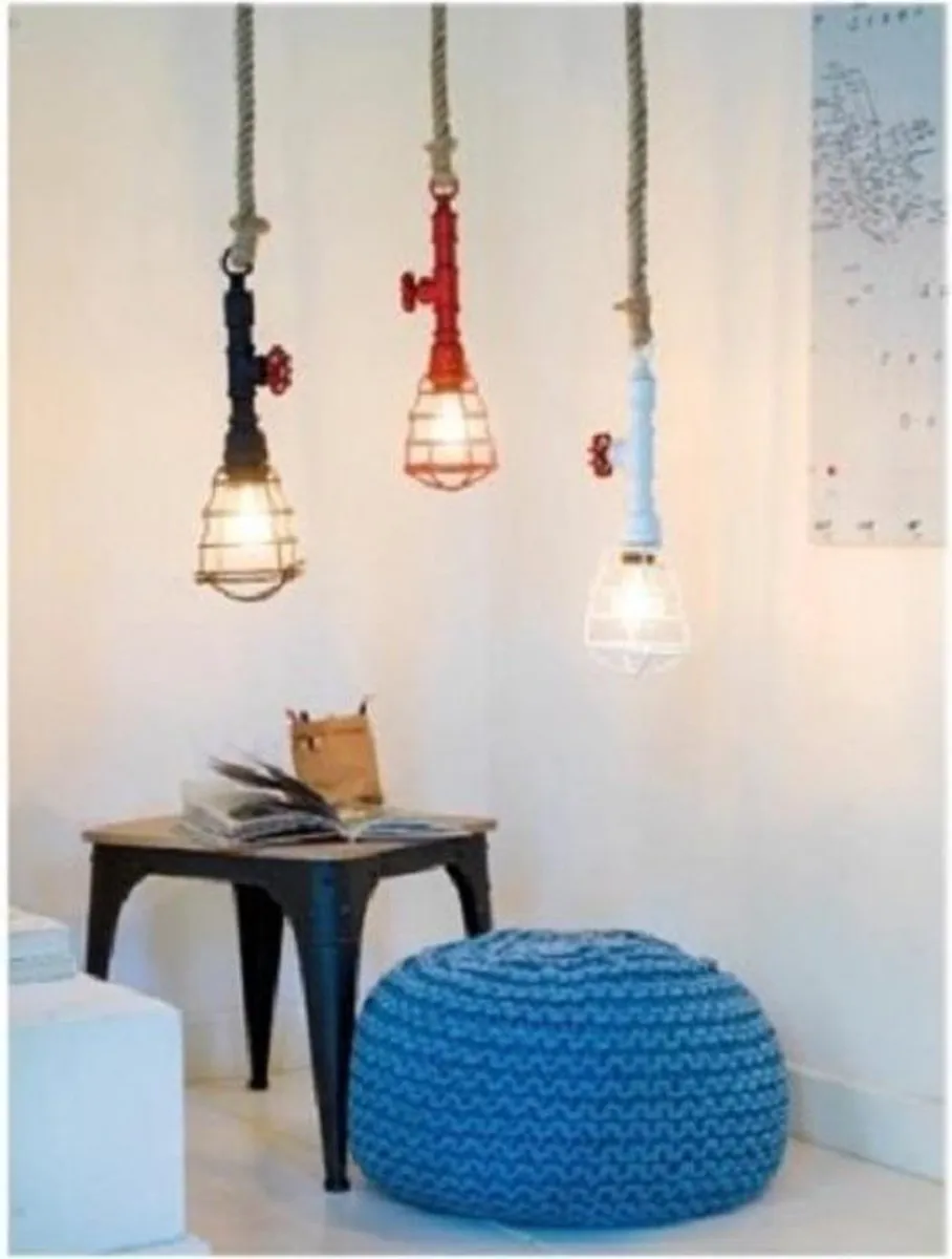 Lumineo Hanglamp Brandweerslang 115cm - Bruin - afbeelding 6 van 6