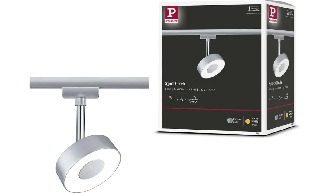Paulmann URail Circle LED-spot 5,3W - Chroom mat - afbeelding 6 van 6