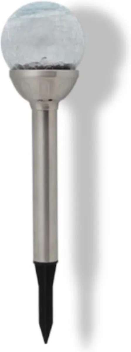 Perel Tuinlamp Solar 34x8cm RVS Zilver/Wit - 12 Stuks