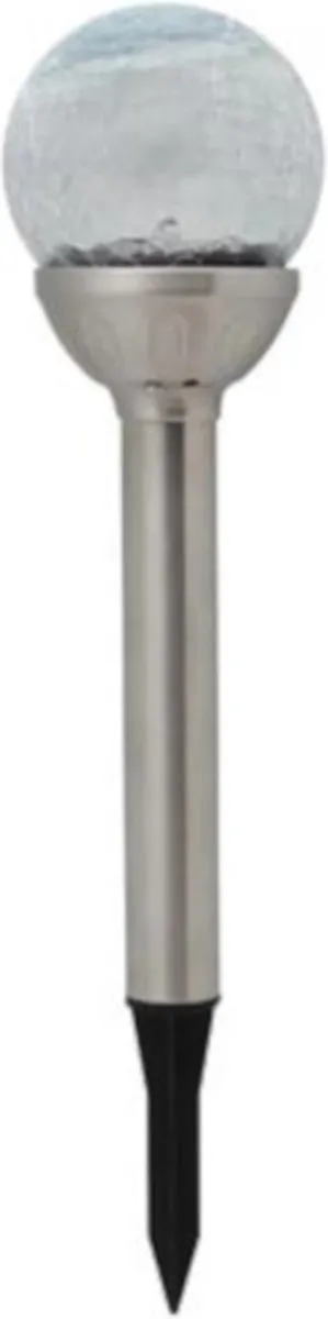 Perel Tuinlamp Solar 34x8cm RVS Zilver/Wit - 12 Stuks