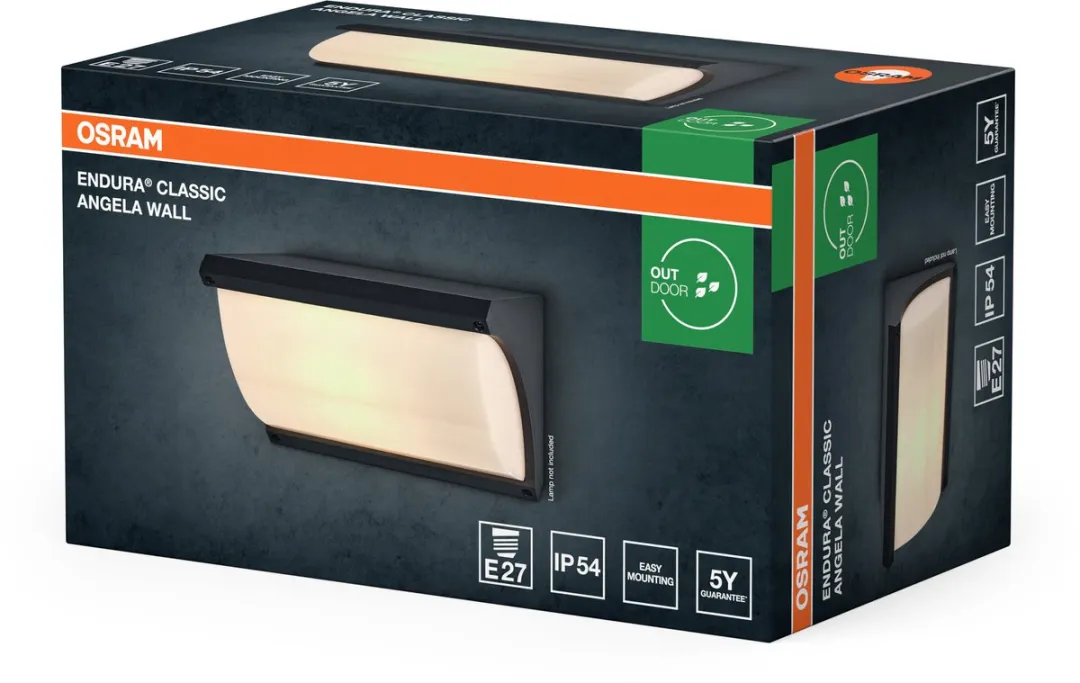 Osram Endura Classic Angela Wandlamp E27 IP54 - Donkergrijs