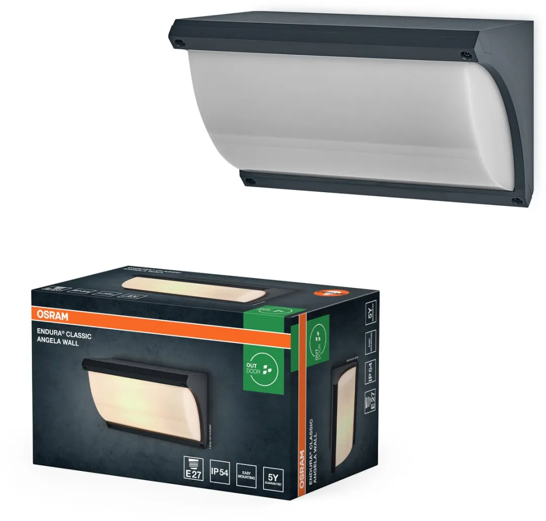 Osram Endura Classic Angela Wandlamp E27 IP54 - Donkergrijs