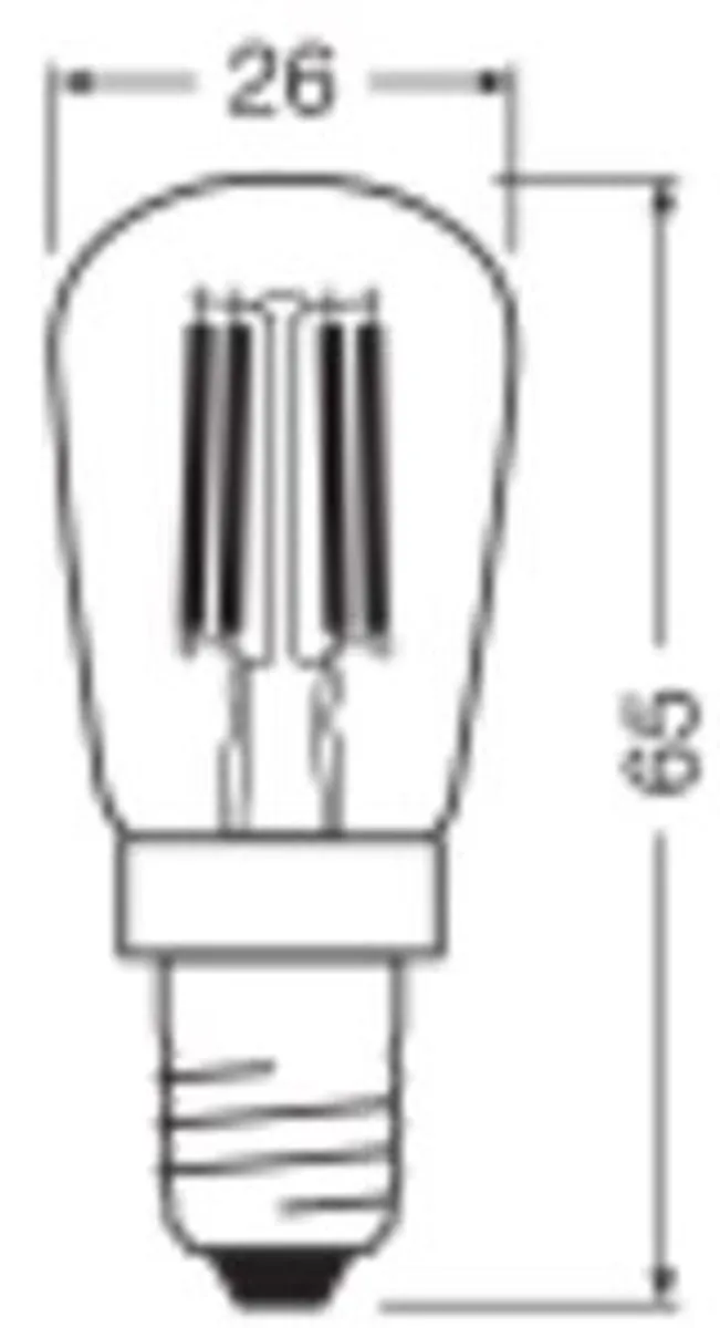 Osram Vintage 1906 LED E14 Tubular Amber 2.8W 250lm - 2200K