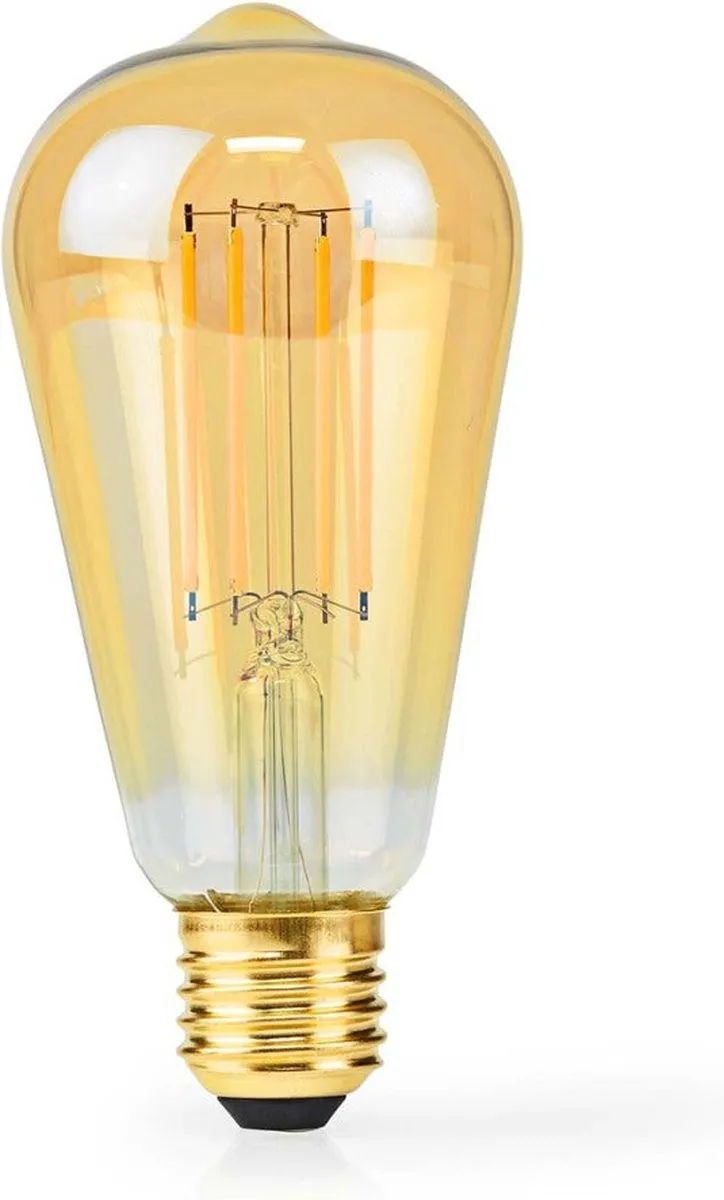 Nedis LED-Filamentlamp E27 ST64 4.9W 470lm - Extra Warm Wit - 1 Stuks