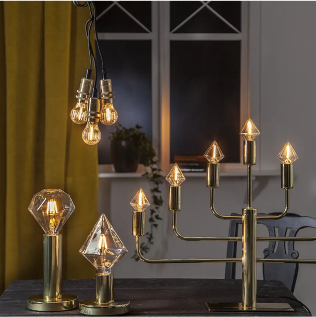 Star Trading Soft Glow Diamantlamp 1.65W E27 - Warm Wit 2200K - Amber