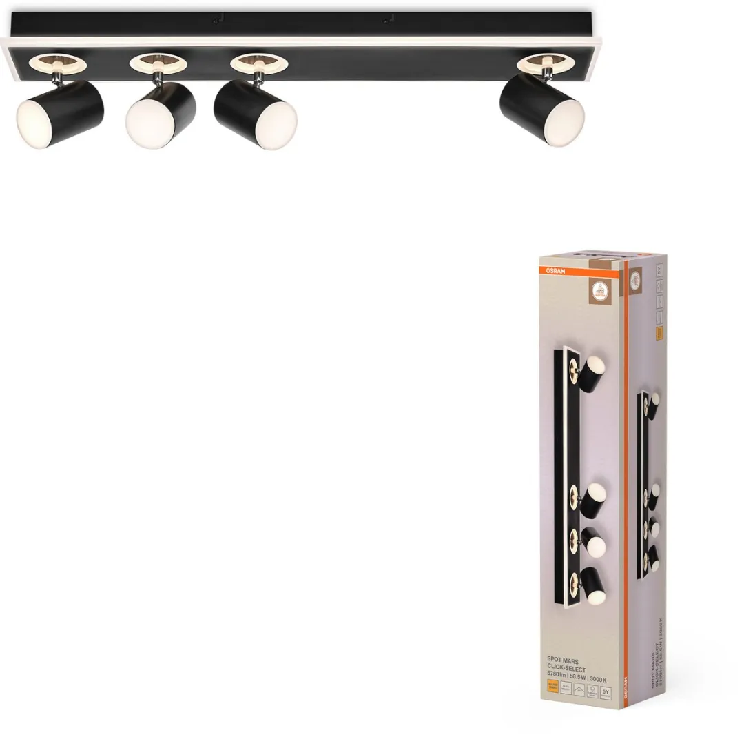 Osram Decor Spot Mars CLICK-SELECT Black 4 Spot - 1800lm Warm Wit