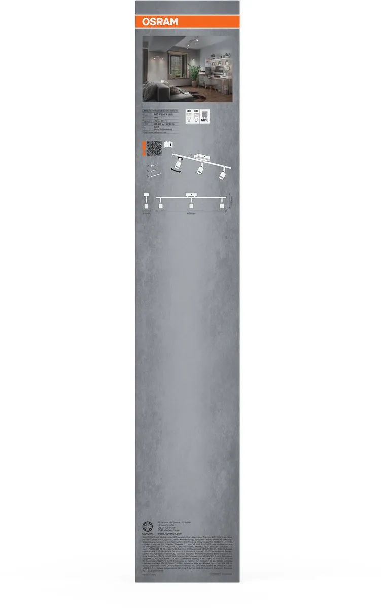Osram LED Spot Cylinder Duo 3xGU10 - Geborsteld nikkel/chroom