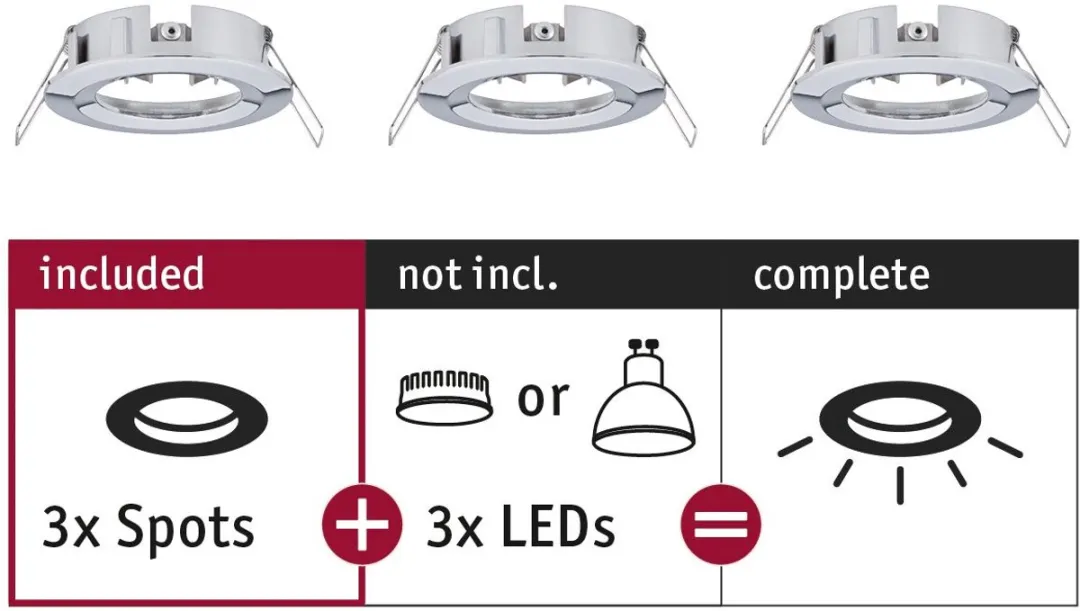 Paulmann Choose Basisset Inbouwlamp 3x10W 78mm