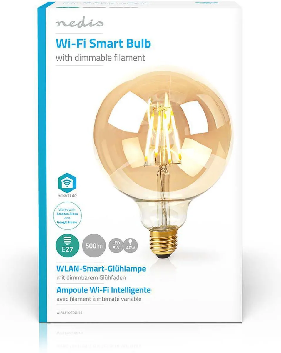 Nedis SmartLife LED Filamentlamp E27 5W Warm Wit - Goudkleurig - 2200K