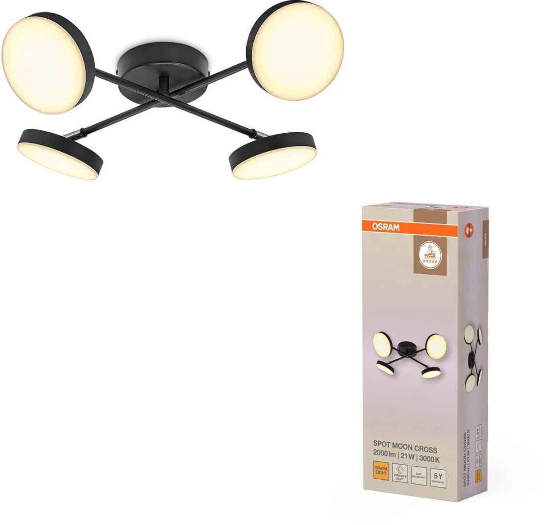 Osram Decor Spot Moon 4Spot Cross 21W LED - Zwart