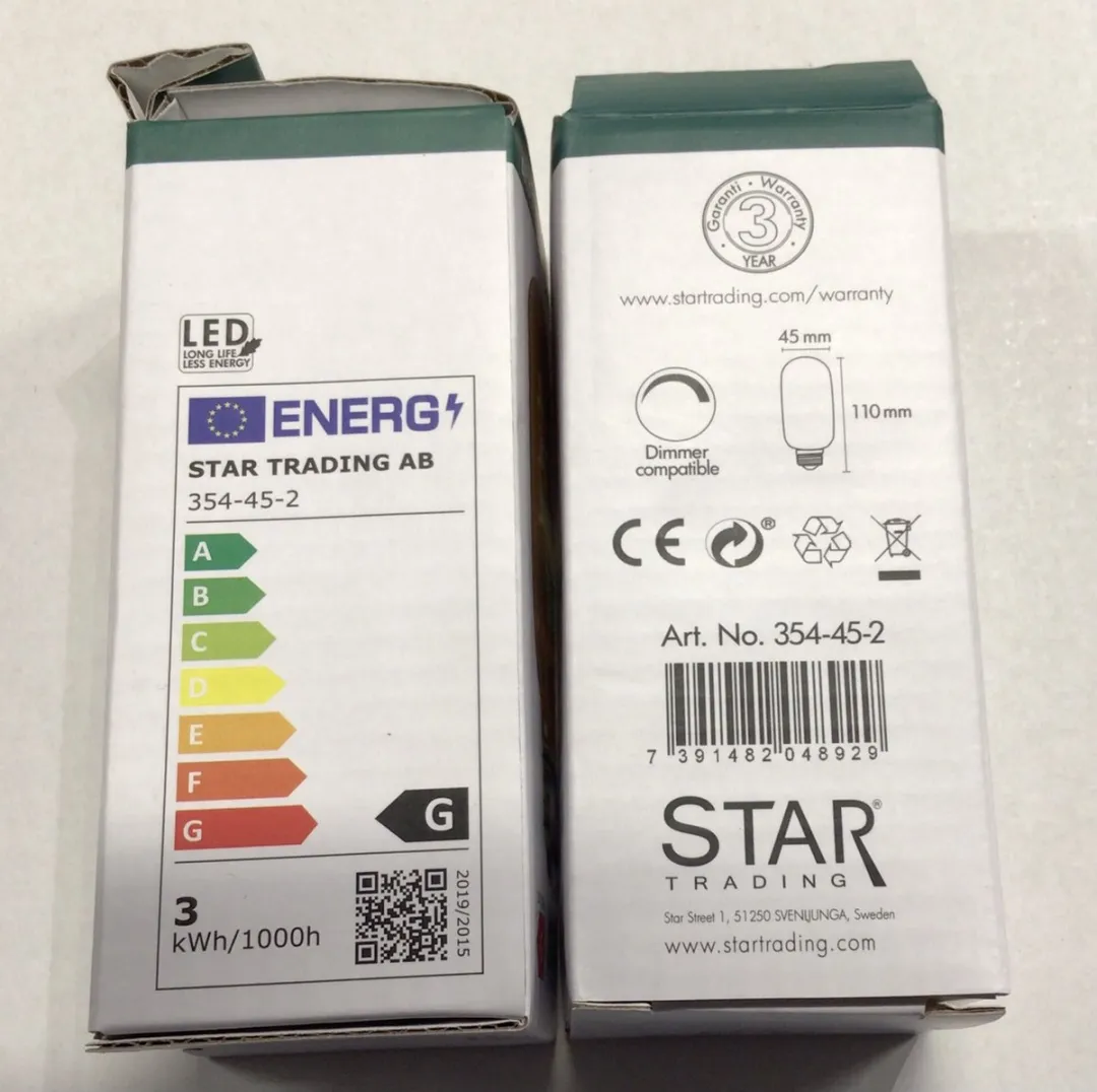 Star Trading Staaflamp E27 2.8W Super Warm Wit - 5 Stuks