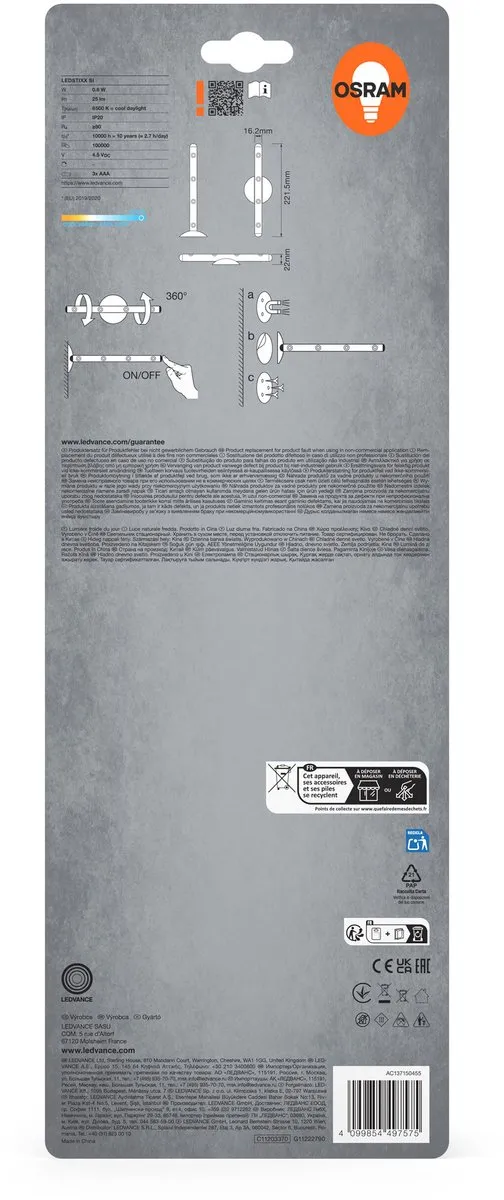 Osram LEDSTIXX LED-zaklamp 6500K - Zilver