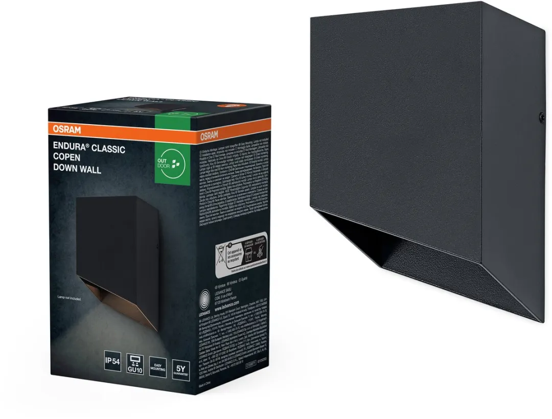 Osram Endura Classic Copen Down Wall GU10 IP54 - 1 Stuk - Donkergrijs
