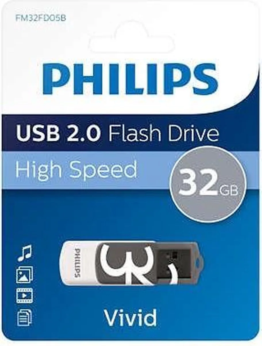 Philips Vivid Edition FM32FD05B/10 USB-stick 32GB - Grijs