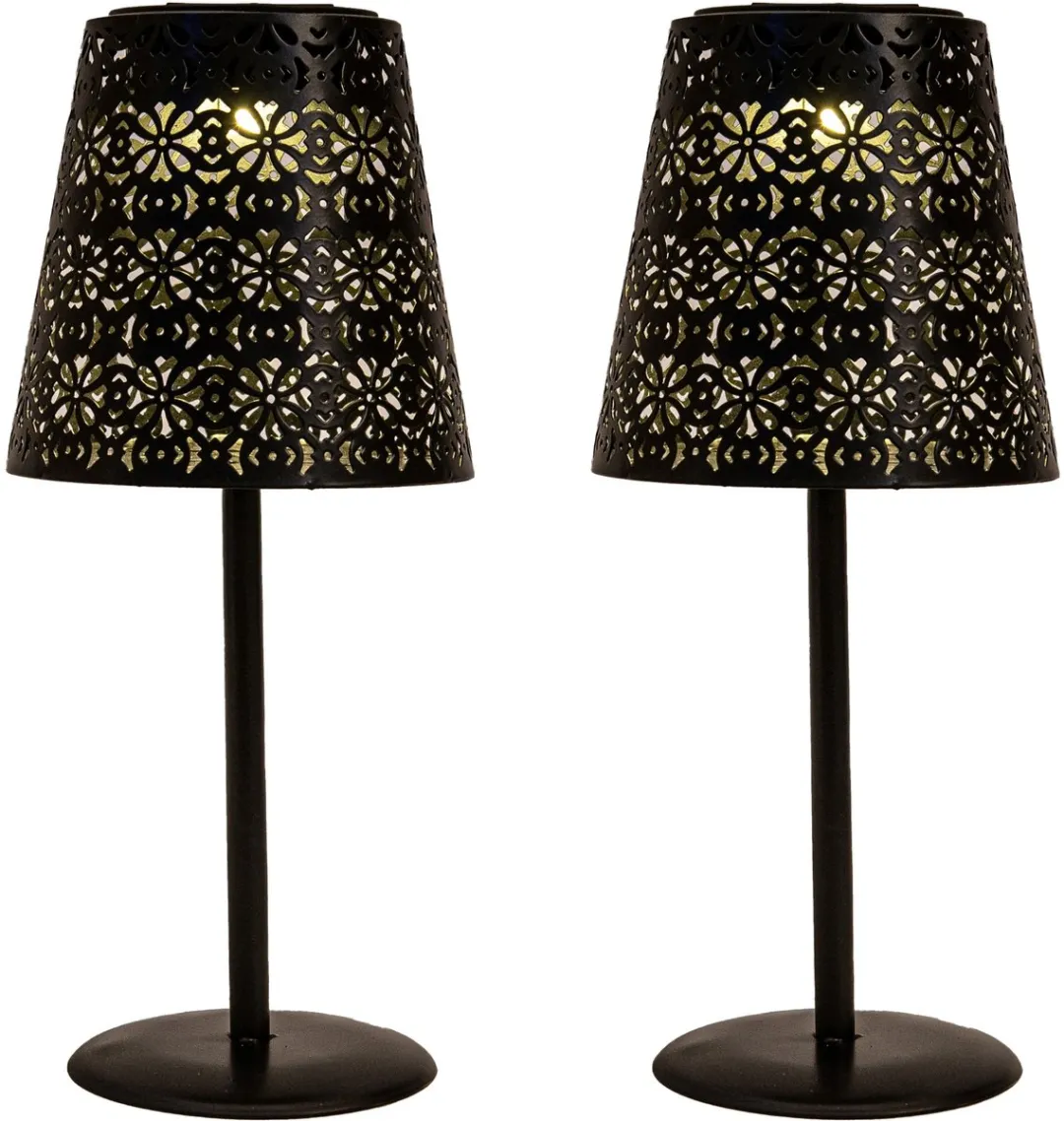 Anna's Collection Tafellamp Buiten Solar - 2x Zwart