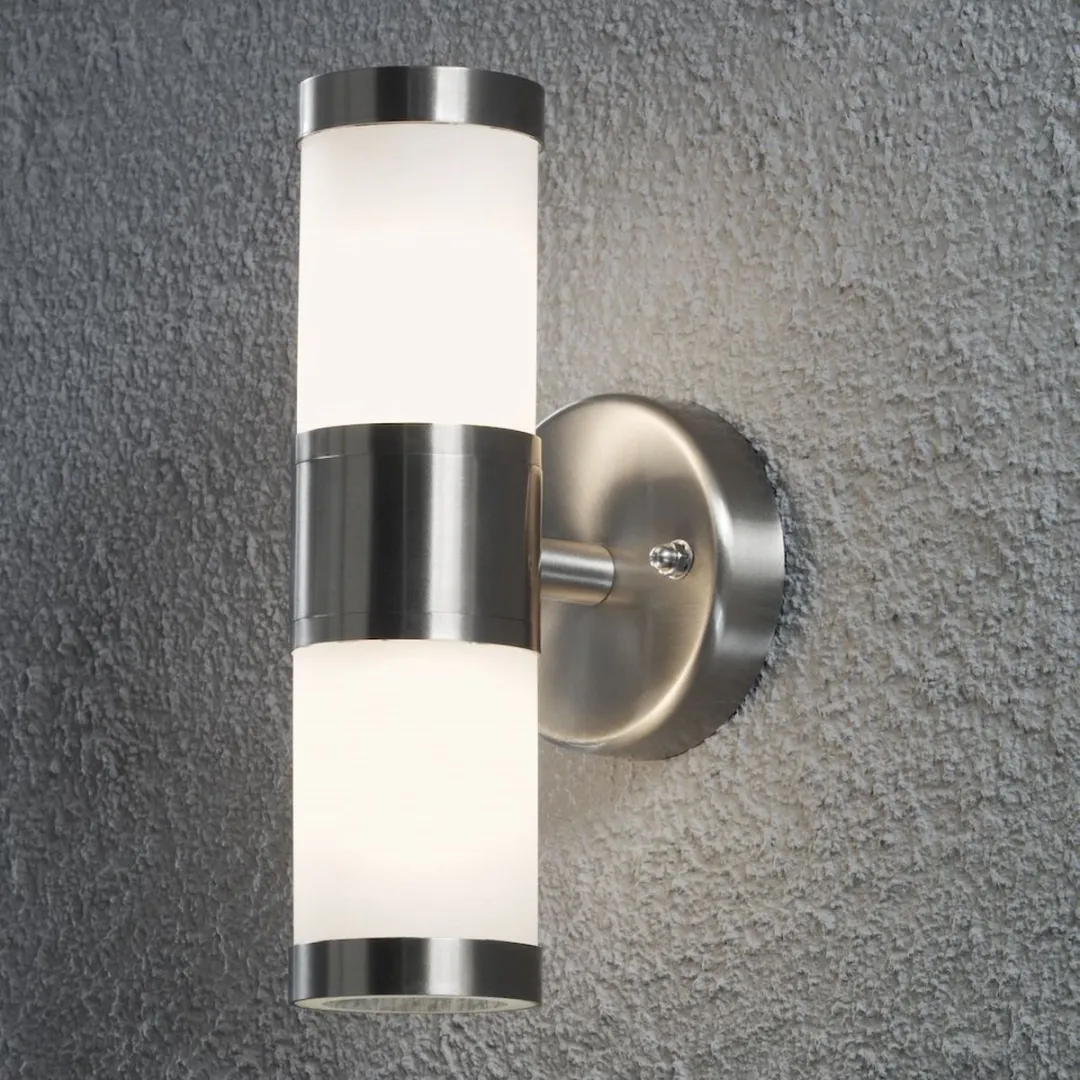 Konstsmide Modena Buitenlamp 2x25W - 9x23cm RVS Zilver