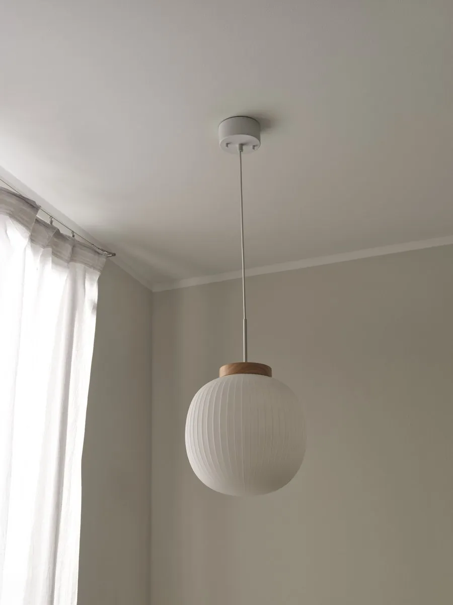 Osram Decor Glazen Lantaarn Hanglamp E27 - 310mm - Wit/Hout