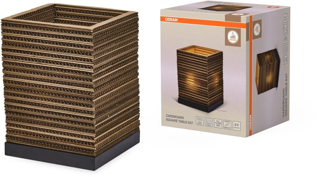 Osram Decor Cardboard Tafellamp - E27 - Bruin - afbeelding 3 van 6