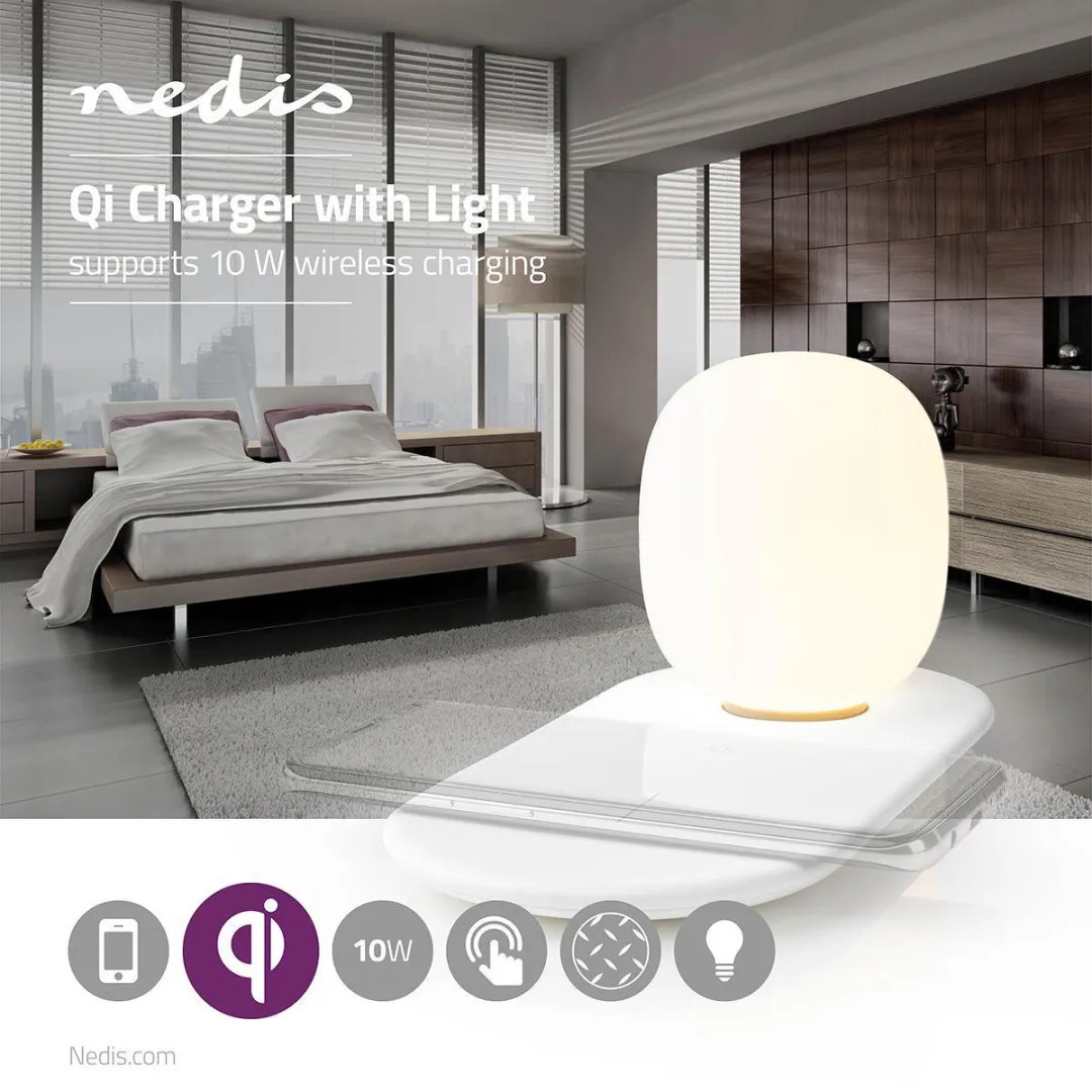 Nedis LED-Lamp met Draadloze Qi-Lader 14W - Warm Wit 3000K