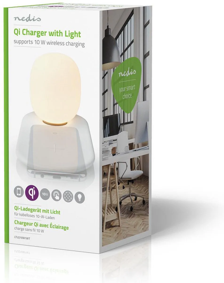 Nedis LED-Lamp met Draadloze Qi-Lader 14W - Warm Wit 3000K