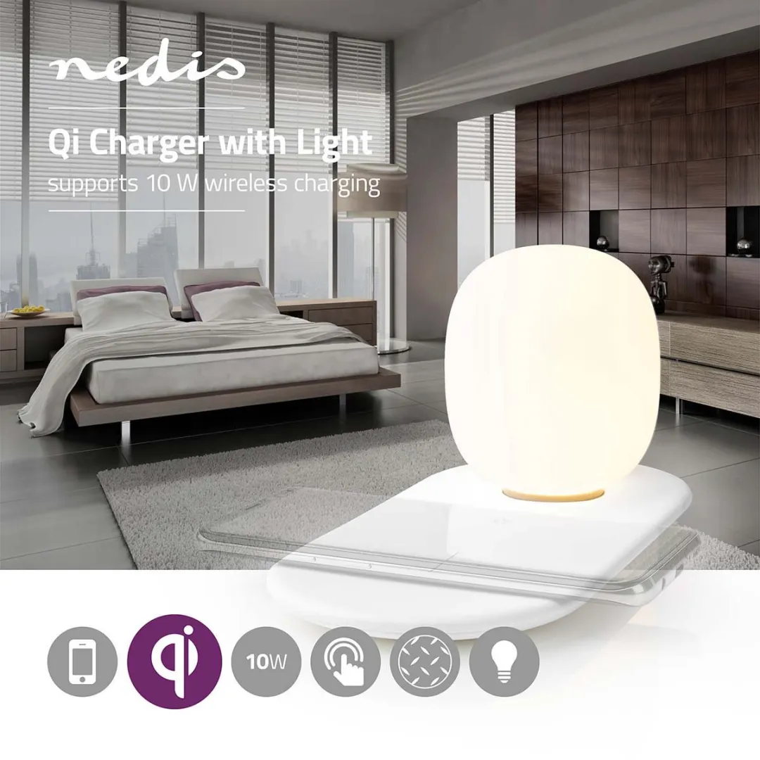 Nedis LED-Lamp met Draadloze Qi-Lader 14W - Warm Wit 3000K