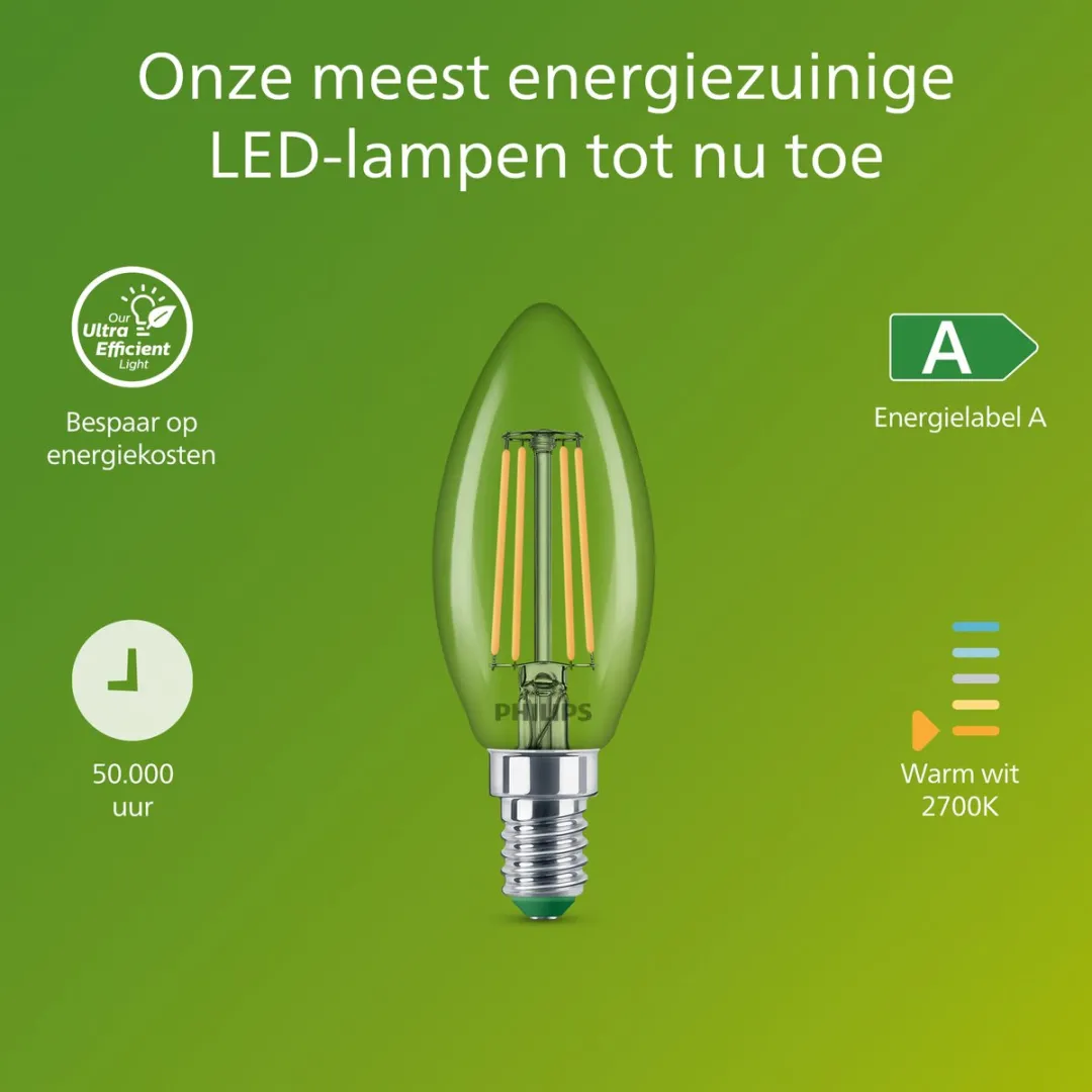 Philips UltraEfficient LED E14 2.3W Warmwit 3-pack