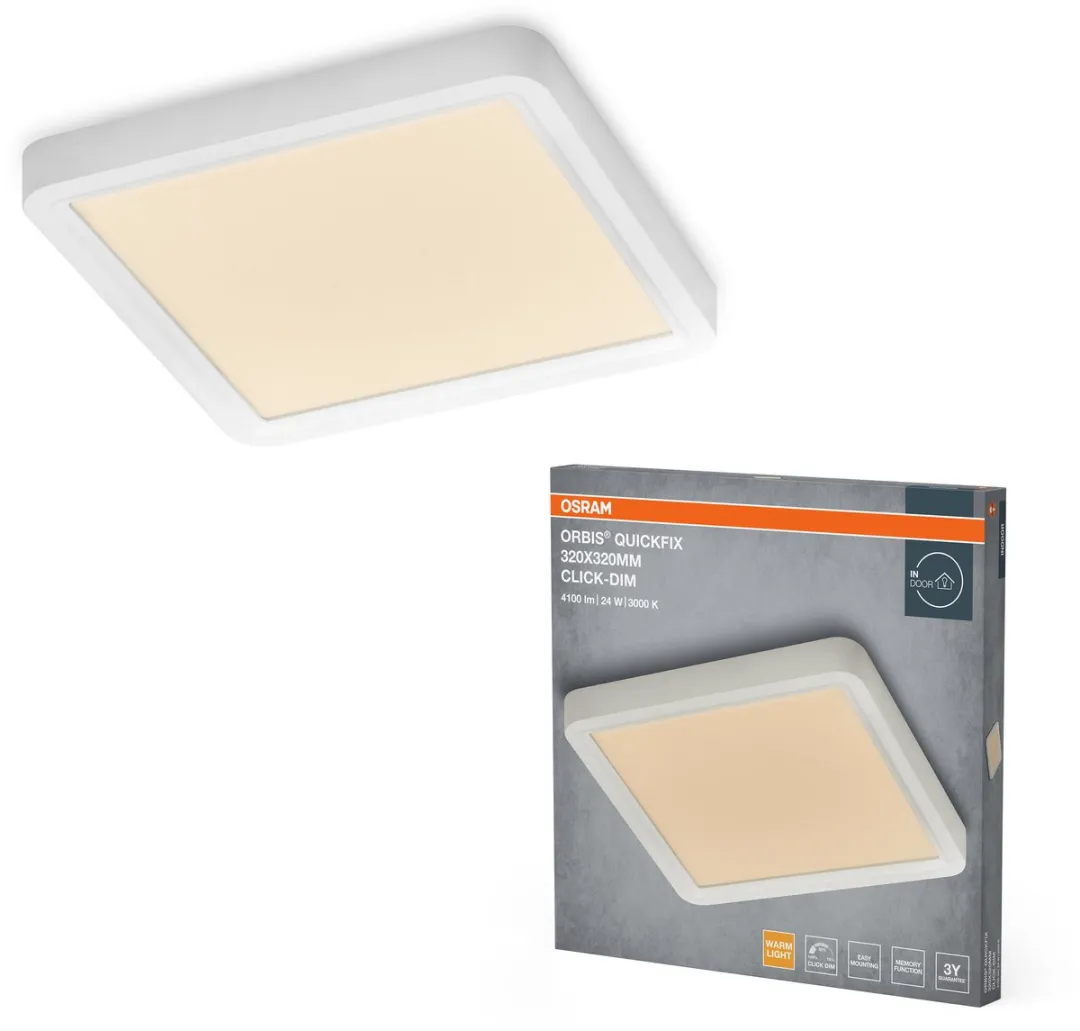 Osram Orbis Quickfix LED Plafondlamp 24W 3000K - 32x32cm Wit