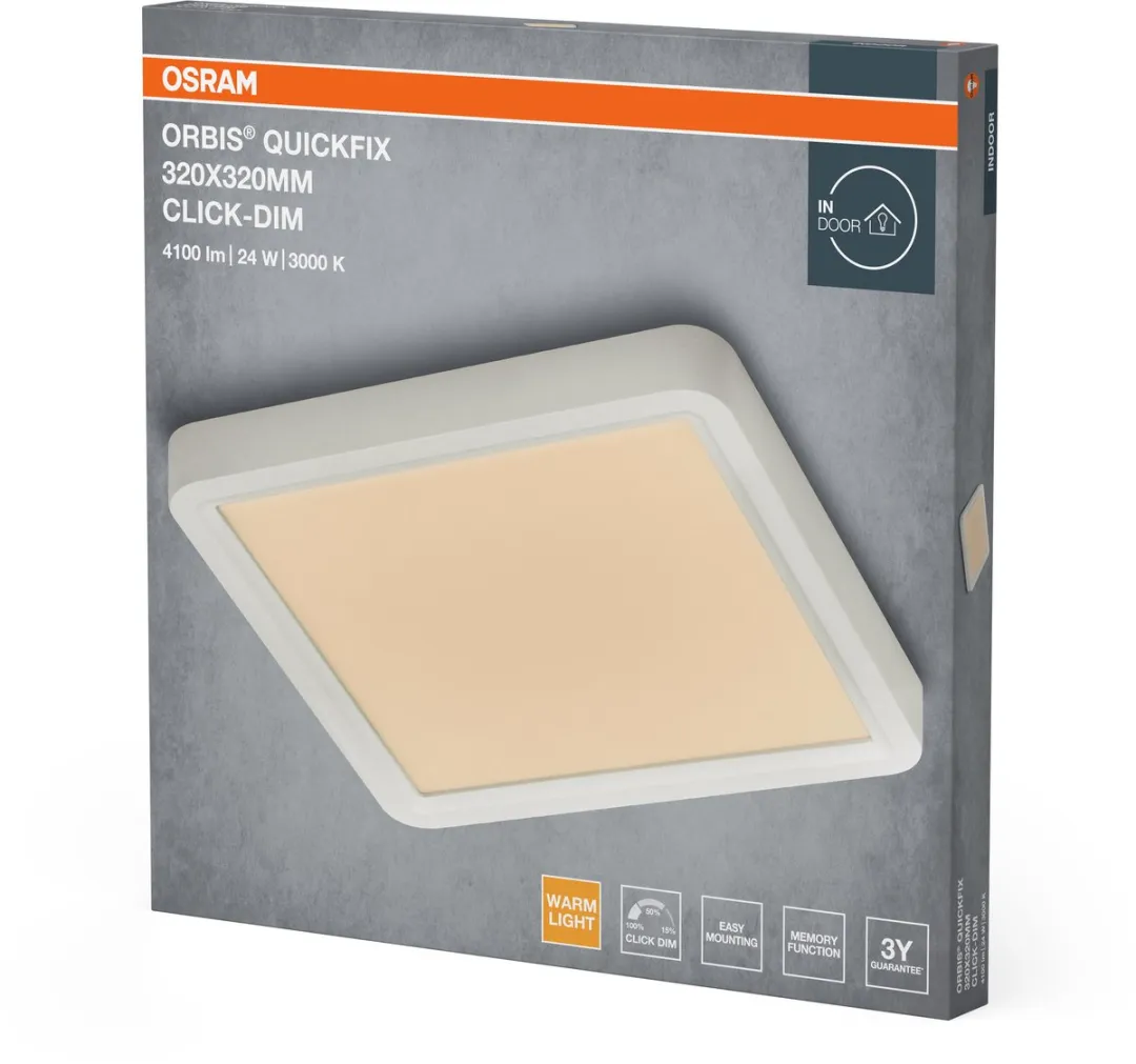 Osram Orbis Quickfix LED Plafondlamp 24W 3000K - 32x32cm Wit