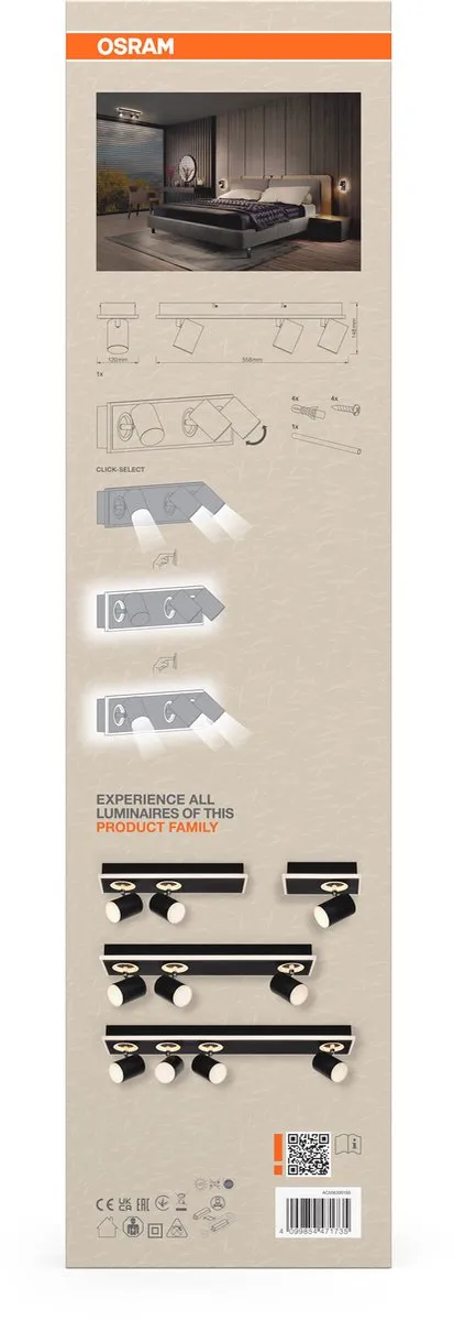 Osram Decor Spot Mars CLICK-SELECT Black 3 Spot - Zwart