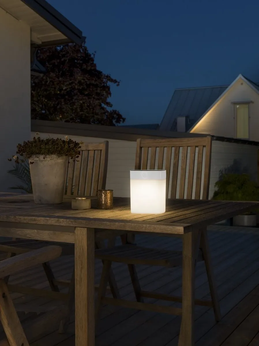 Konstsmide Assisi Tafellamp Solar - Wit - afbeelding 4 van 6