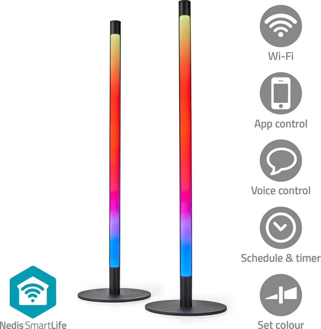 Nedis SmartLife Sfeerverlichting Tube RGBIC 600lm - 2 Stuks - afbeelding 6 van 6