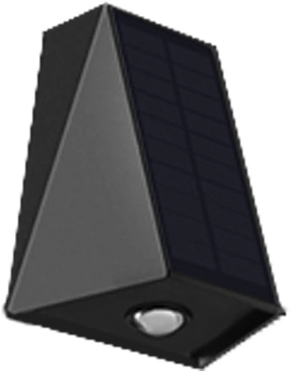 Lybardo Solar Wandlamp Warmwit - 2 Lichtpunten - Zwart