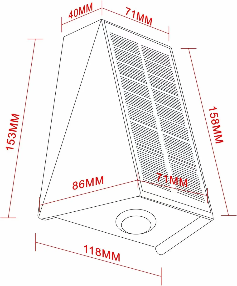 Lybardo Solar Wandlamp Warmwit - 2 Lichtpunten - Zwart