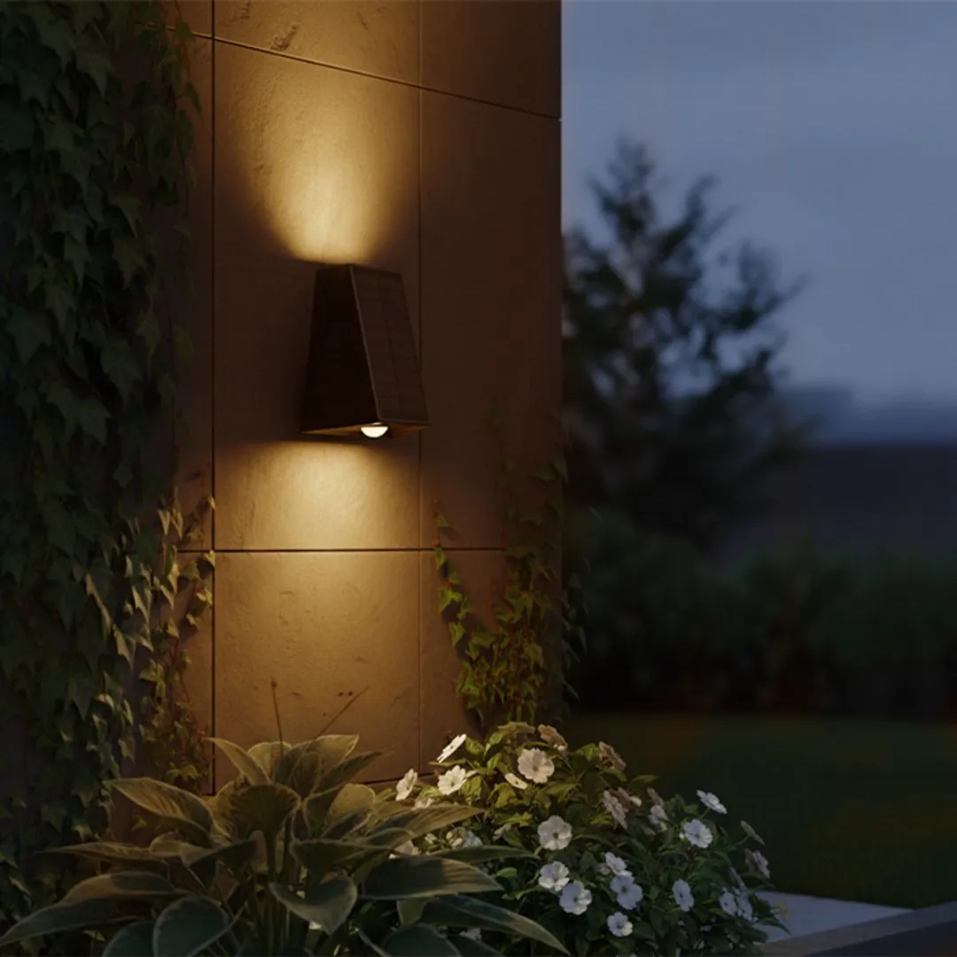 Lybardo Solar Wandlamp Warmwit - 2 Lichtpunten - Zwart