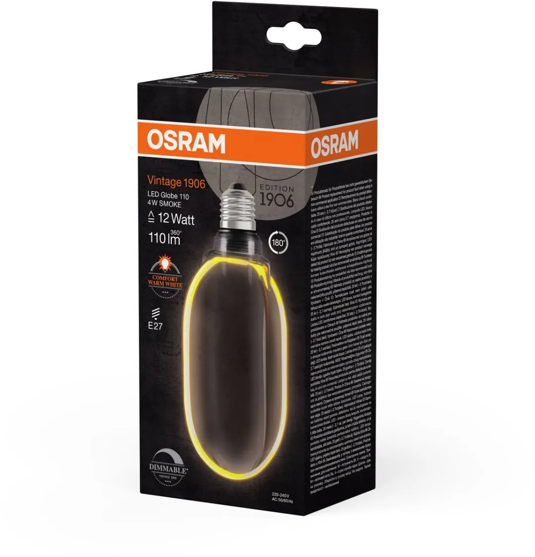 Osram Vintage 1906 Globe 100 Filament O - 4W 110lm 1800K - Smoke - afbeelding 6 van 6