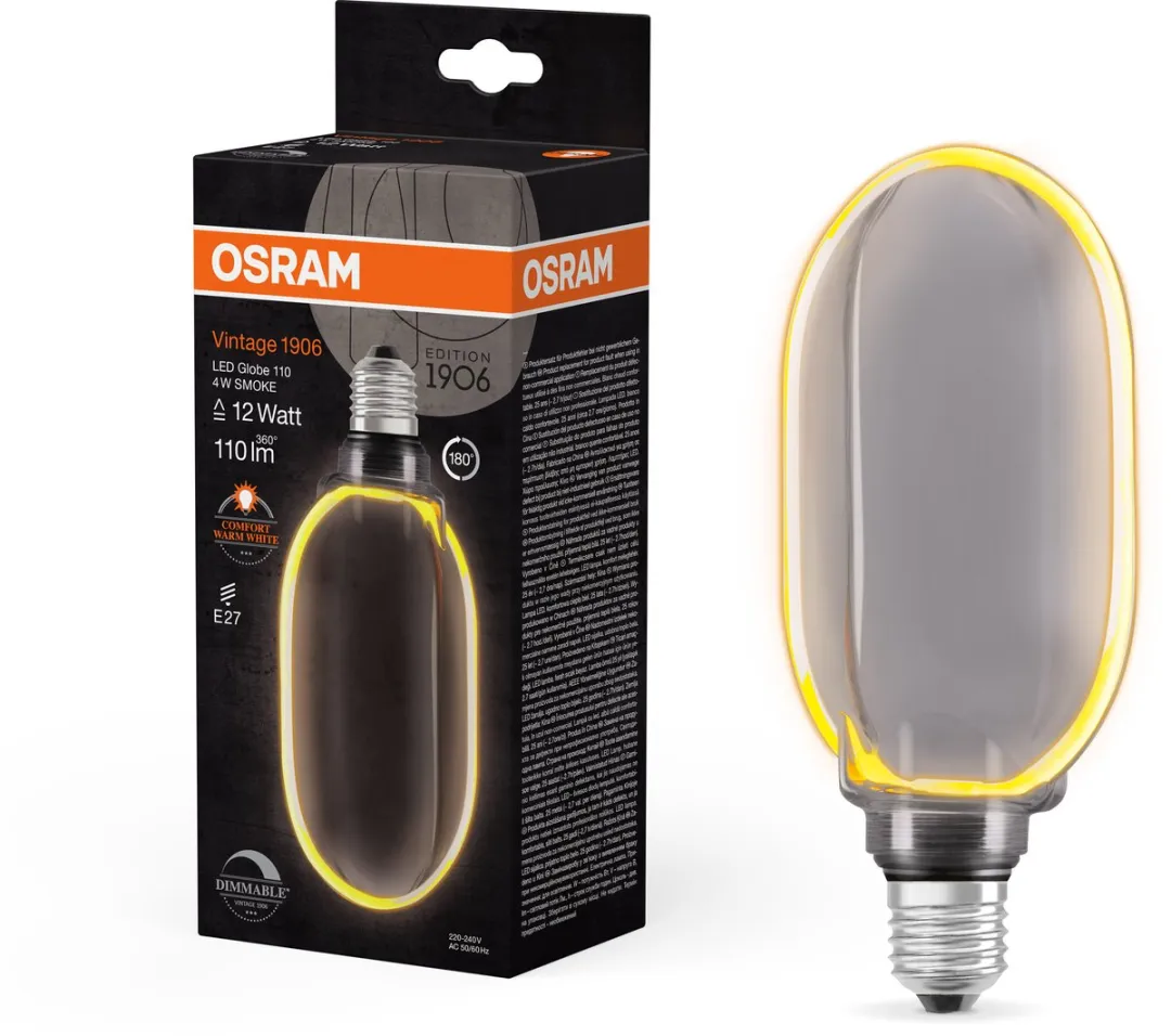 Osram Vintage 1906 Globe 100 Filament O - 4W 110lm 1800K - Smoke